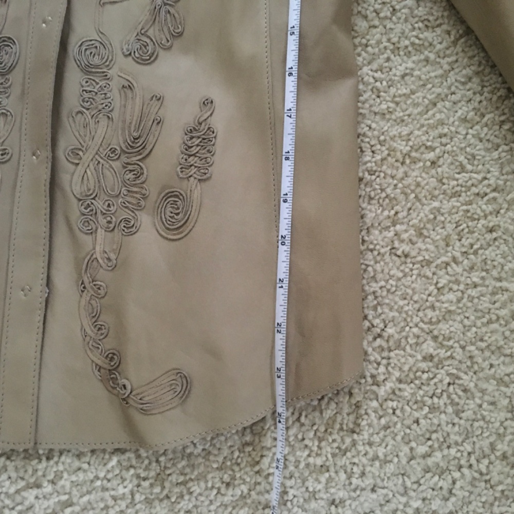 Elie Tahari embroidered leather jacket shirt NWT - Picture 10 of 11